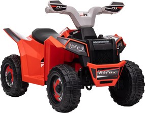 HOMCOM Quad elétrico para crianças veículo a bateria 6V com marcha à frente e à ré 70L x 41,5l x 48,5H cm Vermelho | Aosom Portugal