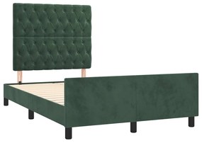 Estrutura de cama com colchão verde escuro 120x190 cm Veludo