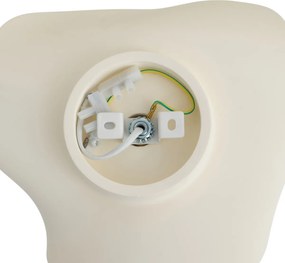 Candeeiro de Parede Japandi Creme com Vidro Branco - Parel