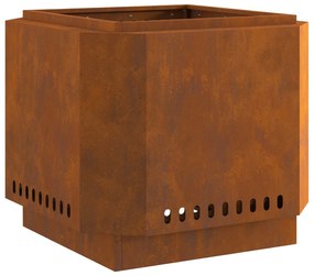 Fogueira Sem Fumaça vidaXL 58x58x51 cm em Aço Envelhecido