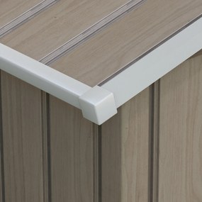 Abrigo de Jardim Metálico Modello Legno – 213x130x185 cm, 2 Portas de