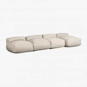 Sofá Modular Chaise Longue De 4 Peças Para Jardim Dojans Beige Semoline - Sklum
