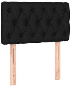 Cama com molas/colchão 80x200 cm tecido preto