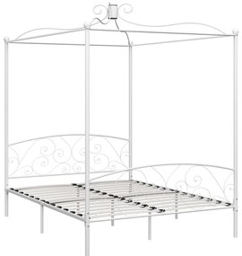 Estrutura de cama dossel 160x200 cm metal branco