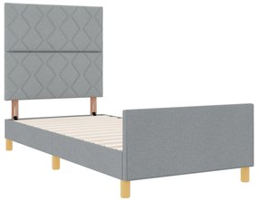 Cama vidaXL Cinzento-claro 100x200 cm Tecido