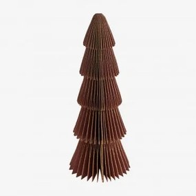 Árvore De Natal De Papel Jesper Vermelho Cedro Com Borda Dourada & ↑15 Cm - Sklum