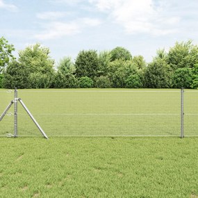 vidaXL Cerca de Arame Soldado com 7 Postes 0.4x10 m de Aço Galvanizado