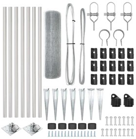 Conjunto de Postes de Cerca Conjunto de 2 Aço Galvanizado 10 x 1 m