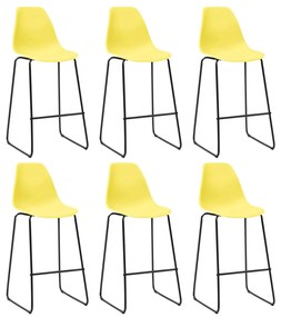 vidaXL Cadeiras de bar 6 pcs plástico amarelo