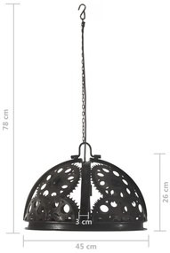 Candeeiro de teto industrial c/ design de roldanas 45 cm E27
