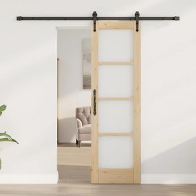 Conjunto de Porta Deslizante vidaXL com Hardware 61x198.5 cm Madeira d