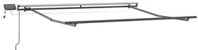 Toldo Retrátil Manual com LED Preto 350x250 cm