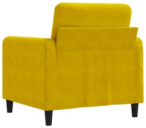 Poltrona 60 cm veludo amarelo