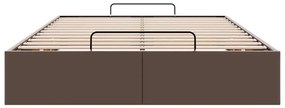 Estrutura de cama otomana sem colchão 120x200 cm castanho