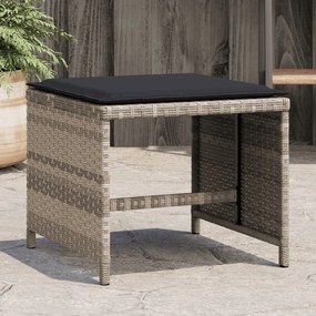 vidaXL Bancos jardim c/ almofadões 4pcs 41x41x36cm vime PE cinza-claro