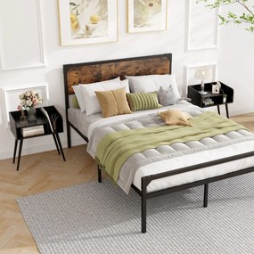 Mesa de cabeceira moderna de meados do século com prateleiras abertas - branca