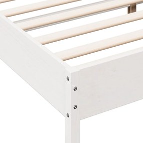 Cama sem colchão 150x200 cm madeira de pinho maciça branco