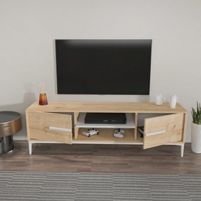Móvel TV Eslem – Carvalho/Branco – 120x43,6x29,6 cm