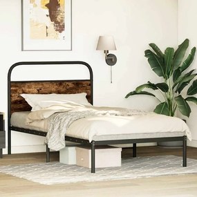 Estrutura cama s/ colchão derivados de madeira carvalho fumado