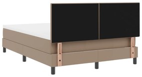 Cama Box Spring vidaXL com Colchão Cappuccino 140x200 cm Couro Sintéti