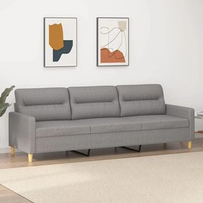 vidaXL Sofá de 3 lugares 210 cm tecido cinza-claro