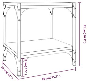 Móvel de TV 40x33x41 cm derivados madeira/aço cinzento sonoma