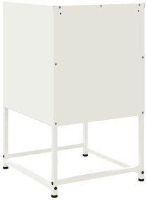 Mesas de cabeceira 2 pcs 36x39x60,5 cm aço branco