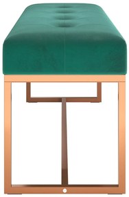 Banco 110x36x45 cm veludo verde-escuro