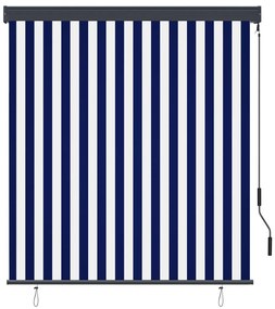Estore de rolo para exterior 140x250 cm azul e branco