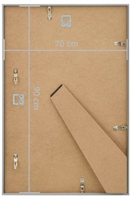 Molduras para parede ou mesa 5 pcs 70x90 cm MDF prateado