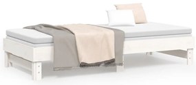 Sofá-cama de puxar 2x(80x200) cm pinho maciço branco