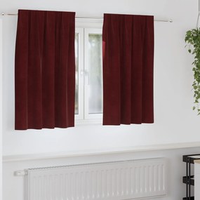 Cortinas Blackout vidaXL com fita superior 2 pcs Bordô Veludo