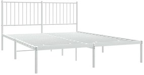 Estrutura de cama com cabeceira 160x200 cm metal branco