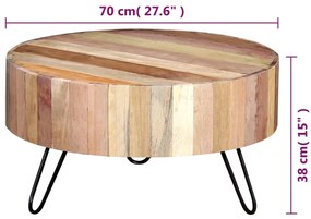 Mesa de centro em madeira maciça reciclada