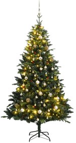 vidaXL Árvore Natal artificial articulada c/ 150 luzes LED+bolas 150cm