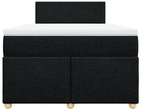 Cama boxspring com colchão 120x190 cm tecido preto