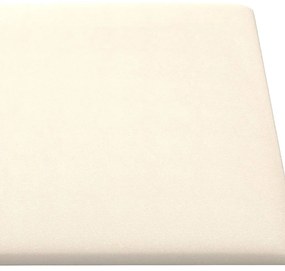 Painel de parede 12 pcs 60x30 cm veludo 2,16 m² creme