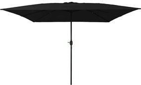 vidaXL Guarda-Sol Quadrado 295 x 245 cm Preto da