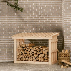 vidaXL Suporte para lenha 108x64,5x77 cm pinho maciço