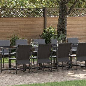 Conjunto de Jantar para Jardim de 18 Peças com Almofadas em Aço e Textilene