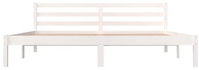 Estrutura de cama super king 180x200 cm pinho maciço branco