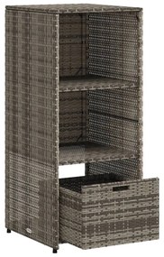 Armário de arrumação para jardim 50x55x115 cm vime PE cinzento