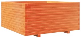 Vaso/floreira jardim 100x100x49,5 cm pinho maciço castanho mel