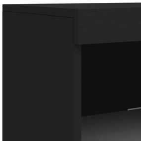 Aparador com luzes LED 41x37x100 cm preto
