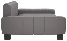 Cama para cães 90x53x30 cm couro artificial cinzento