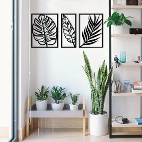 Acessório Decorativo de Parede Leaf2 – Preto – 80 x 38 cm