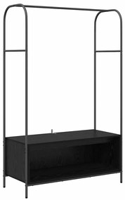 Porte-Roupas com Prateleiras Carvalho Preto 100x44x160 cm