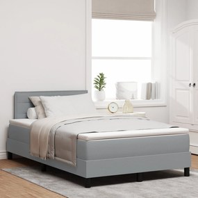Cama Box Spring com Colchão Cinza Claro 120x200 cm Tecido