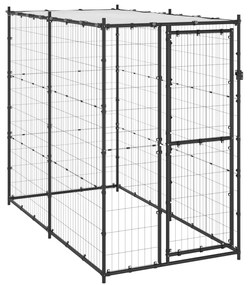 vidaXL Canil de exterior com telhado 110x220x180 cm aço