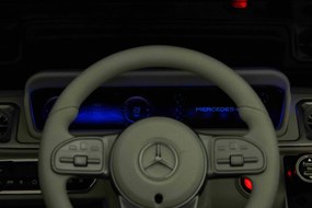 Carro elétrico para crianças Mercedes-Benz EQG 12V, partes da carroçaria iluminadas com LED, controlo remoto de 2,4 GHz, entrada USB/AUX, bateria de l